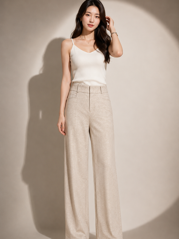 Wide-Leg Tailored Trousers
