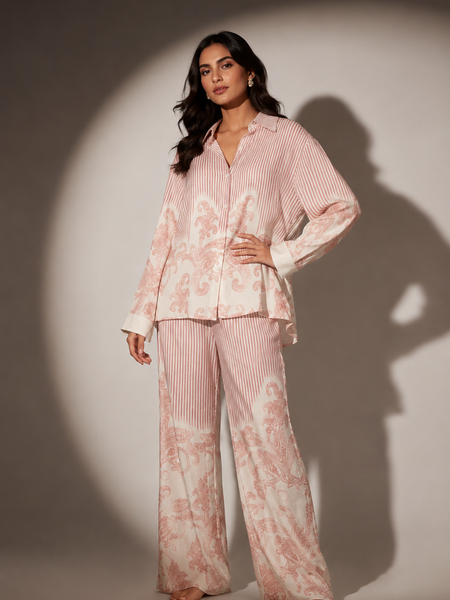 Striped Print Flowing Co-Ord Set