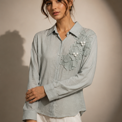 Floral Appliqué Relaxed Shirt