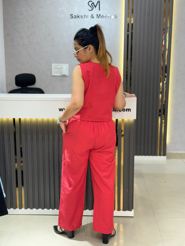 Tailored Waistcoat and Wide-Leg Trousers Set