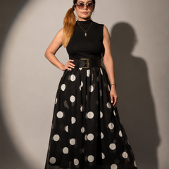 Polka Dot Skirt top with Belt