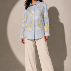 Relaxed Floral Embroidered Shirt