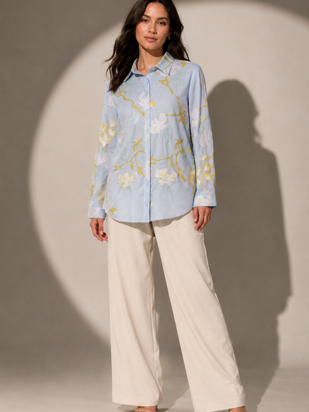 Relaxed Floral Embroidered Shirt