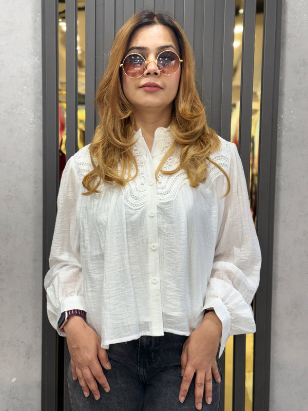Lace-Detail Lightweight Shirt