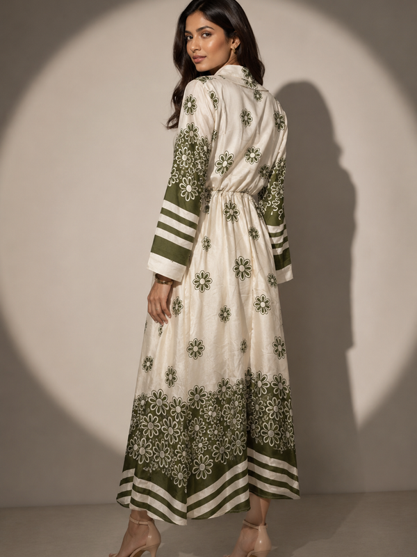 Floral Wrap Midi Dress
