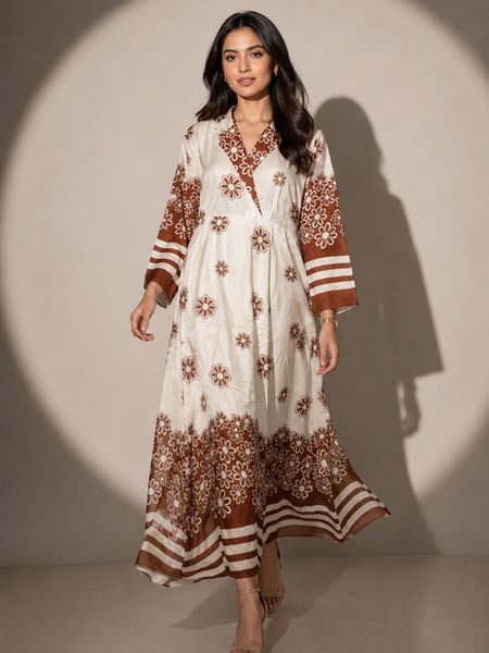 Floral Wrap Midi Dress