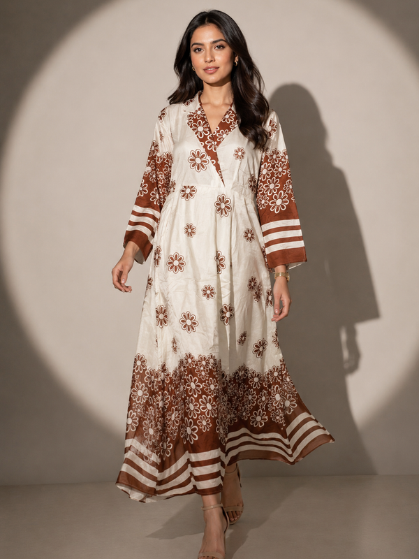 Floral Wrap Midi Dress