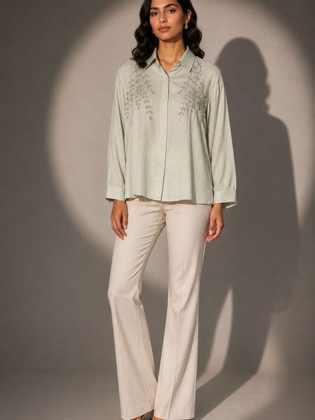 Embroidered Detail Relaxed Shirt