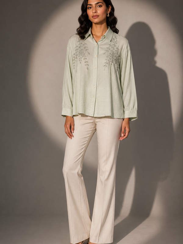 Embroidered Detail Relaxed Shirt