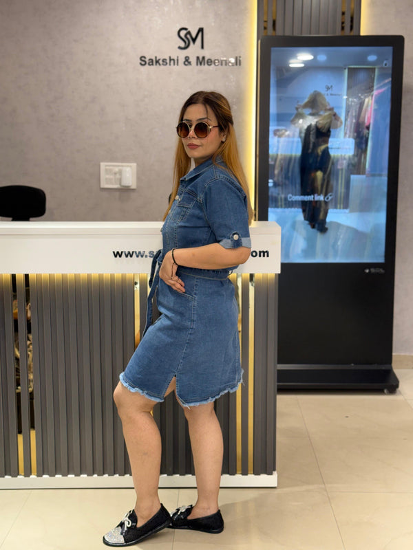 Structured Denim Utility Dress
