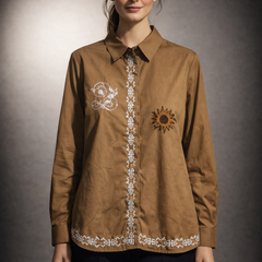 Embroidered Motif Structured Shirt