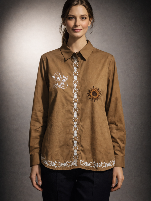 Embroidered Motif Structured Shirt