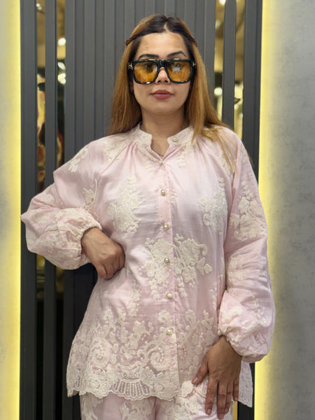 Embroidered Sheer Co-Ord Set