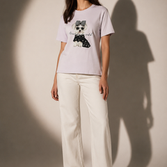 Textured Puppy Graphic T-Shirt