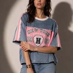 Oversized Slogan Panel T-Shirt