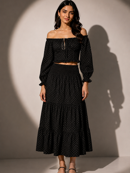 Tiered Off-Shoulder Skirt top