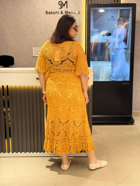 Lace Layered skirt top with Fluid Silhouette