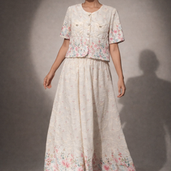 Textured Floral Skirt top