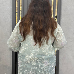 Floral Embroidered Sheer Shirt