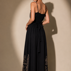 EMBROIDERED WIDE-LEG JUMPSUIT
