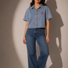 Cropped Denim Shirt