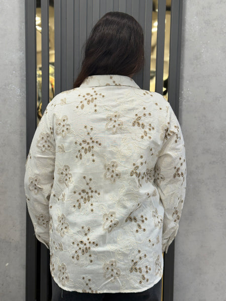 Embroidered Floral Shirt
