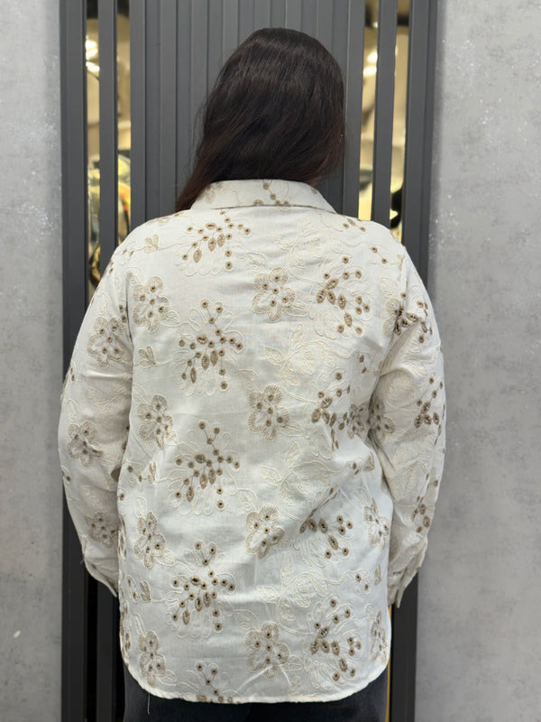 Embroidered Floral Shirt