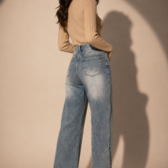 Floral Embroidered Wide-Leg Jeans