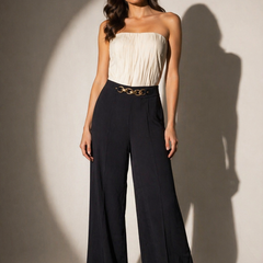 Fluid Wide-Leg Trousers with Statement Belt