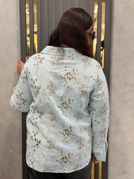 Embroidered Floral Shirt