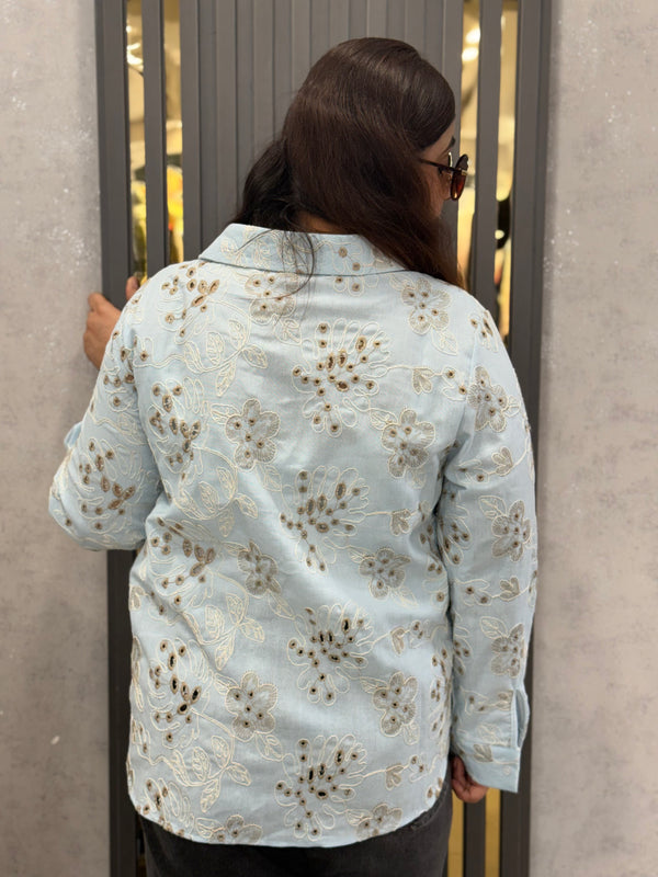 Embroidered Floral Shirt