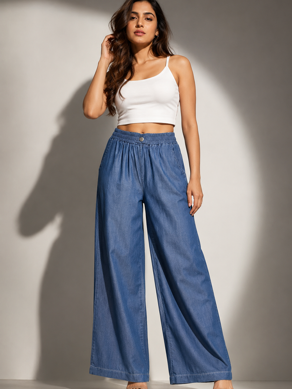 Flowing Wide-Leg Trousers