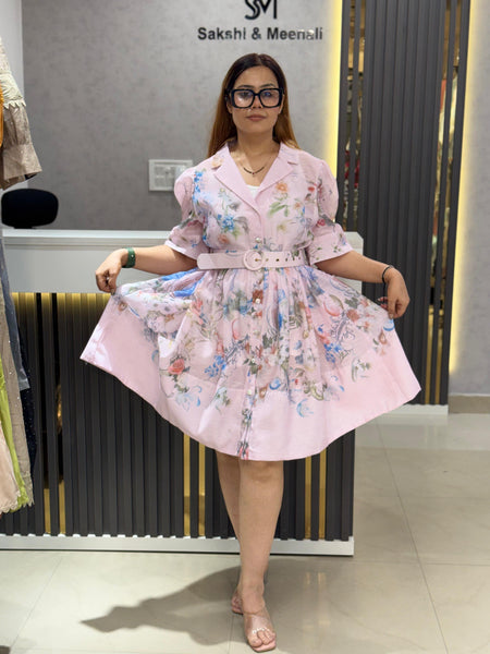Floral Belted Shirt Dress