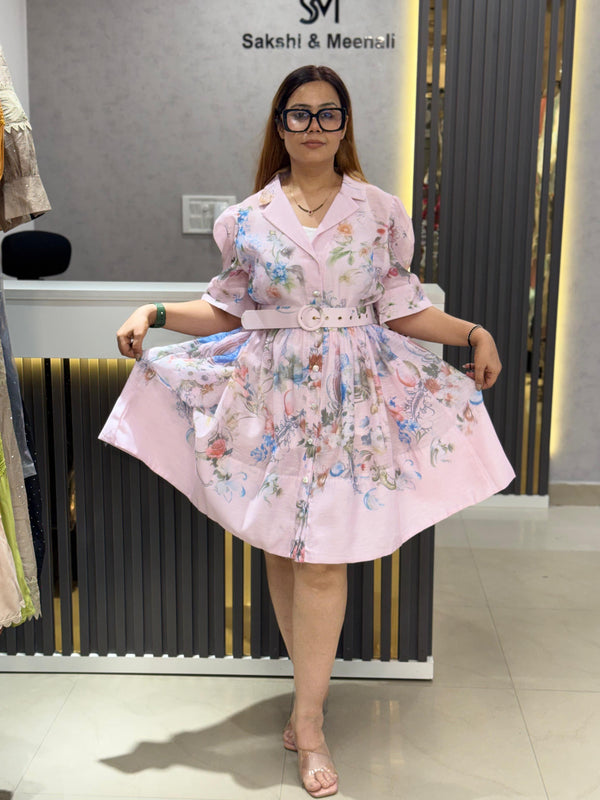 Floral Belted Shirt Dress
