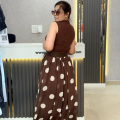 Polka Dot Skirt top with Belt