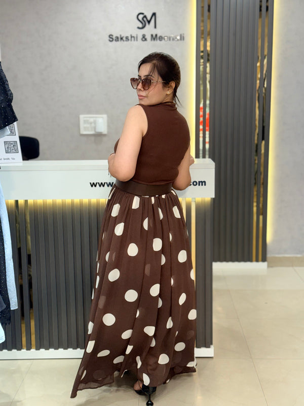 Polka Dot Skirt top with Belt