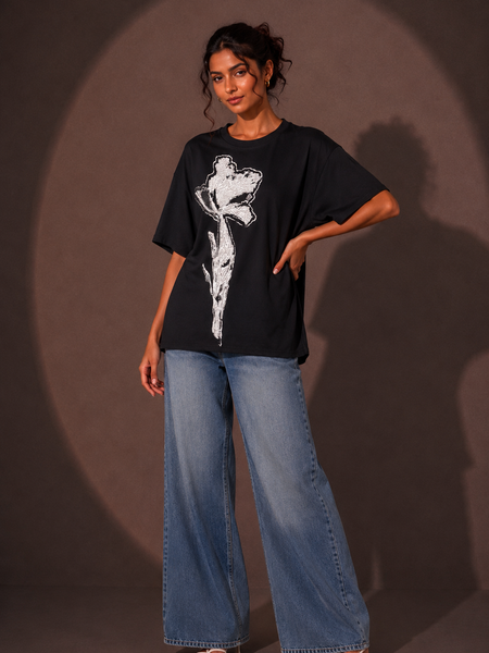 Oversized Floral Graphic T-Shirt