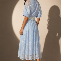 Shirt Dress with Lace Detail