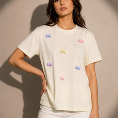 Floral Bow Relaxed Fit T-Shirt