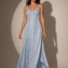 Lace Panel Midi Dress