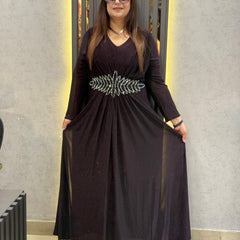 Embellished Waist Detail Flowing Maxi Dress