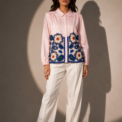 Floral Lace-Panel Shirt
