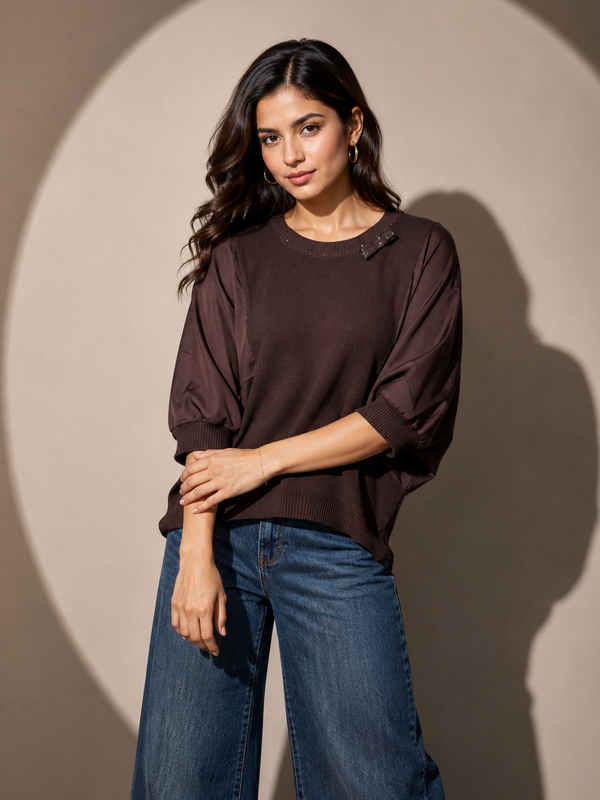Textured Knit Blend Top