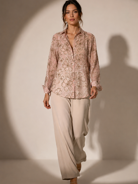 Floral Embroidered Flow Shirt