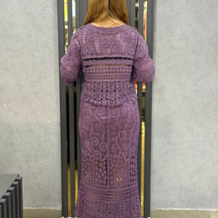 Embroidered Textured Skirt Top