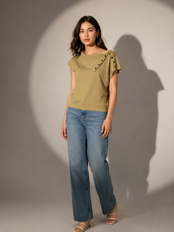 Button Detail Knit Top