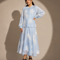 Embroidered Fluid SKirt top