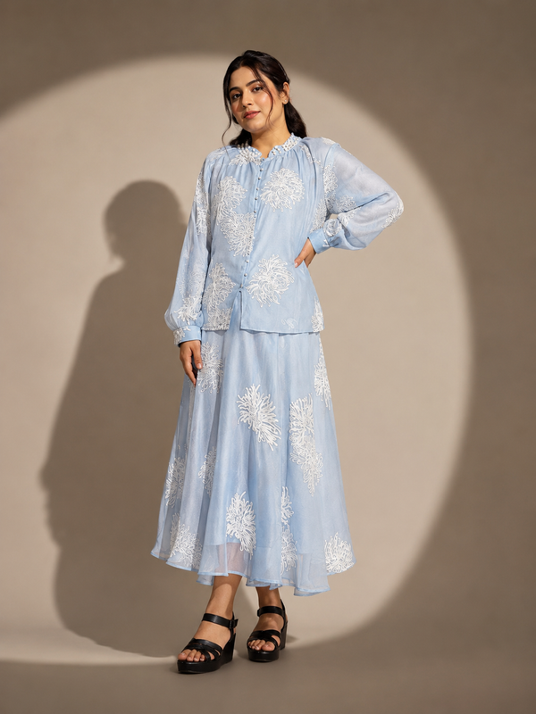 Embroidered Fluid SKirt top