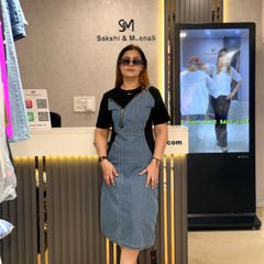 Denim Panel midi dress