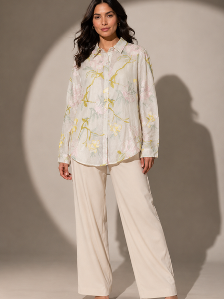 Relaxed Floral Embroidered Shirt